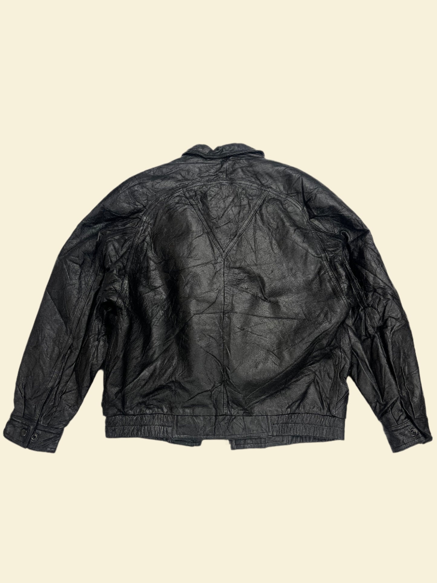 BLACK LEATHER JACKET | SIZE XS