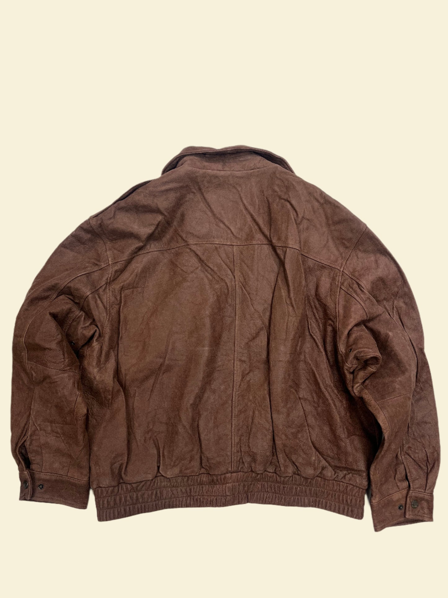 BROWN LEATHER JACKET | SIZE XXL