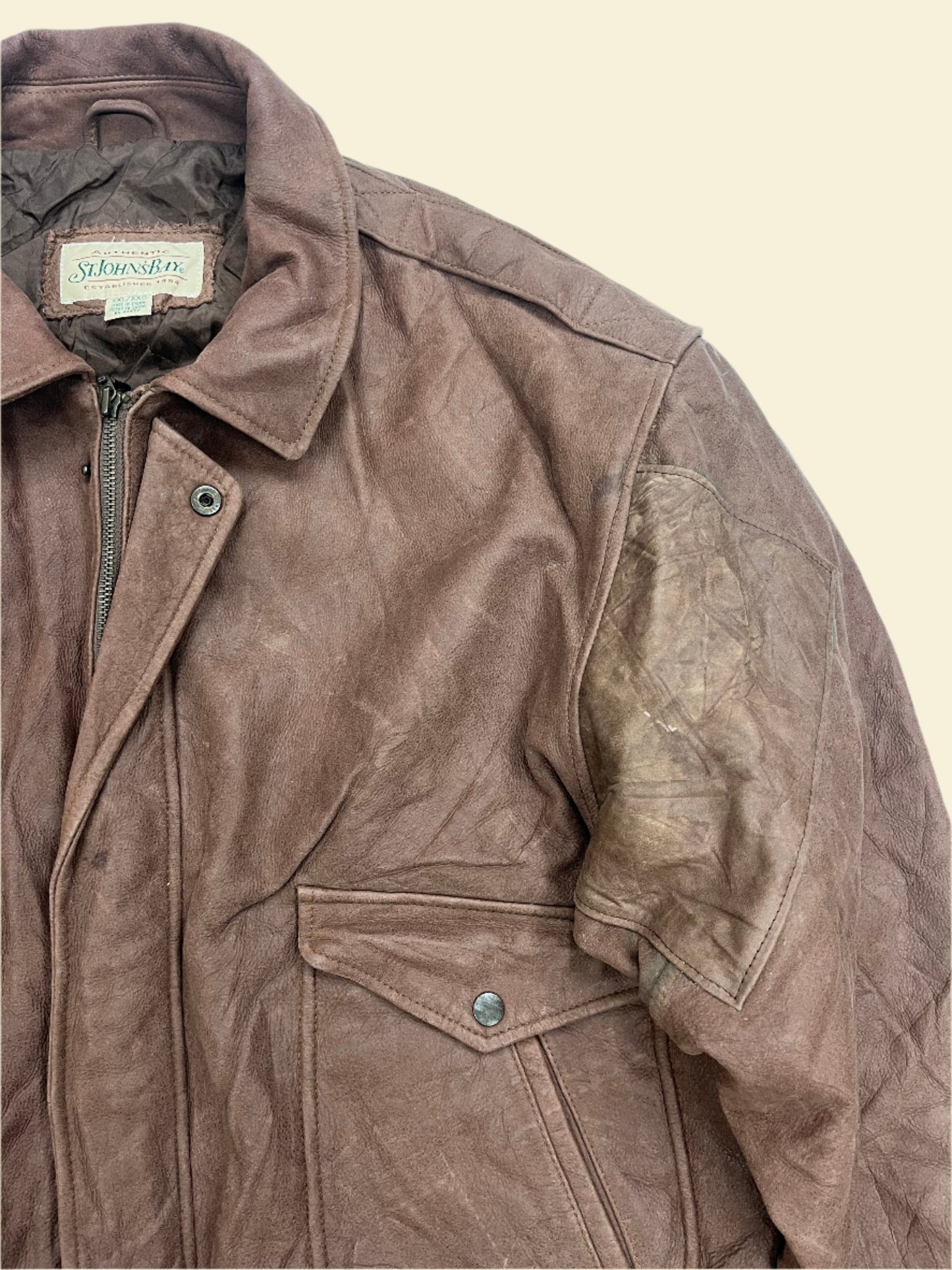 BROWN LEATHER JACKET | SIZE XXL