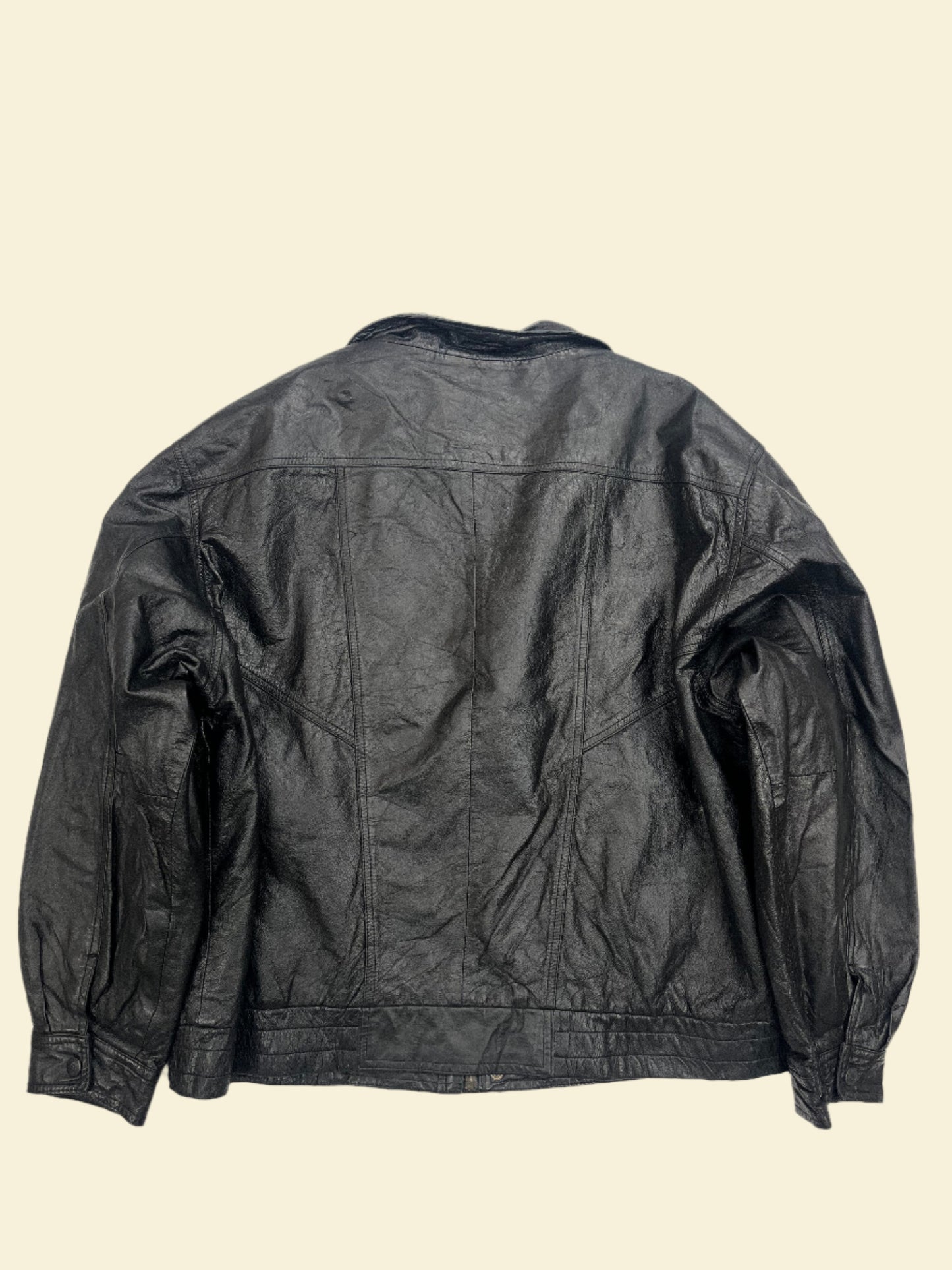 BLACK LEATHER JACKET | SIZE XL