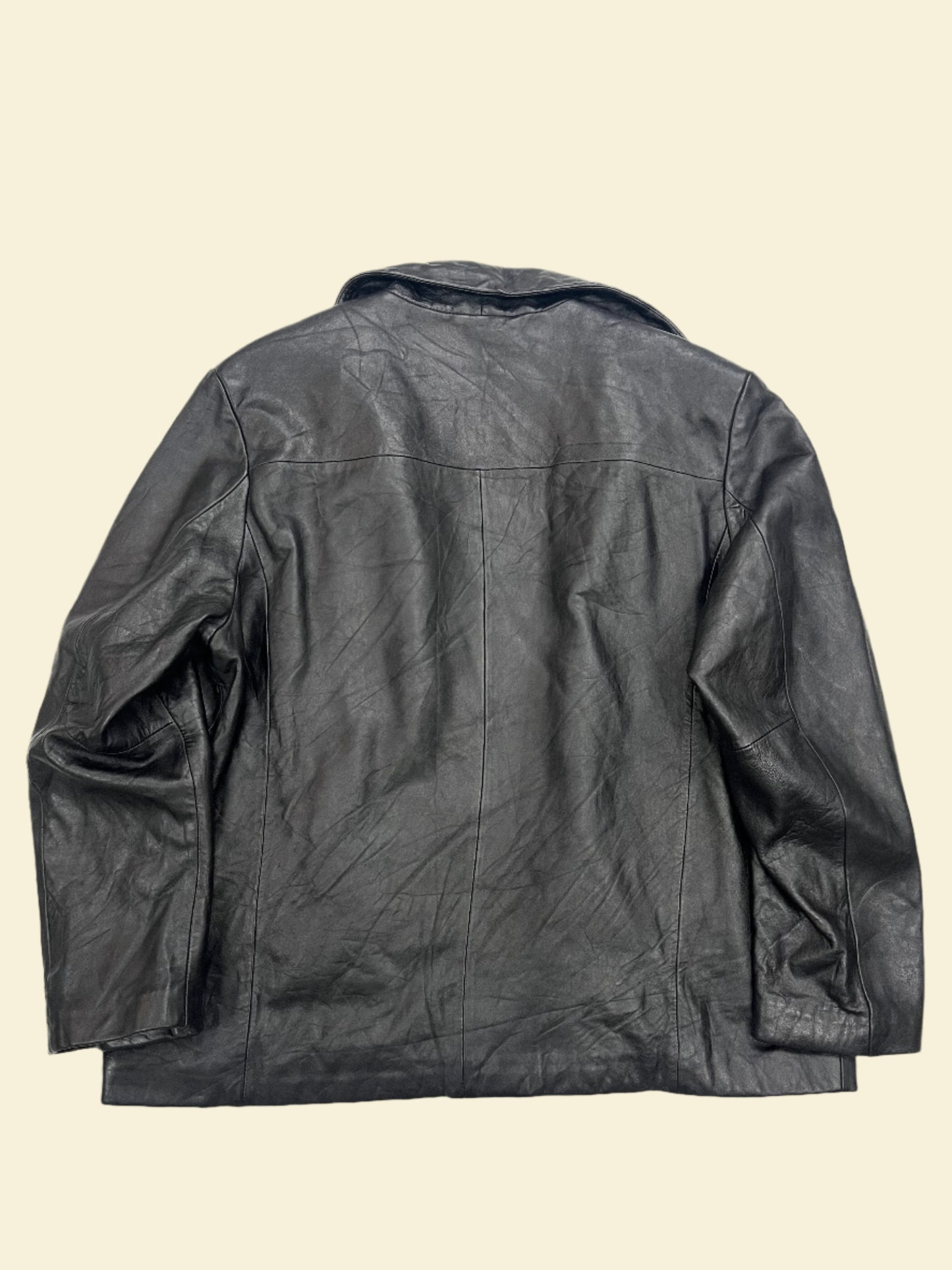 BLACK LEATHER JACKET | SIZE XXL