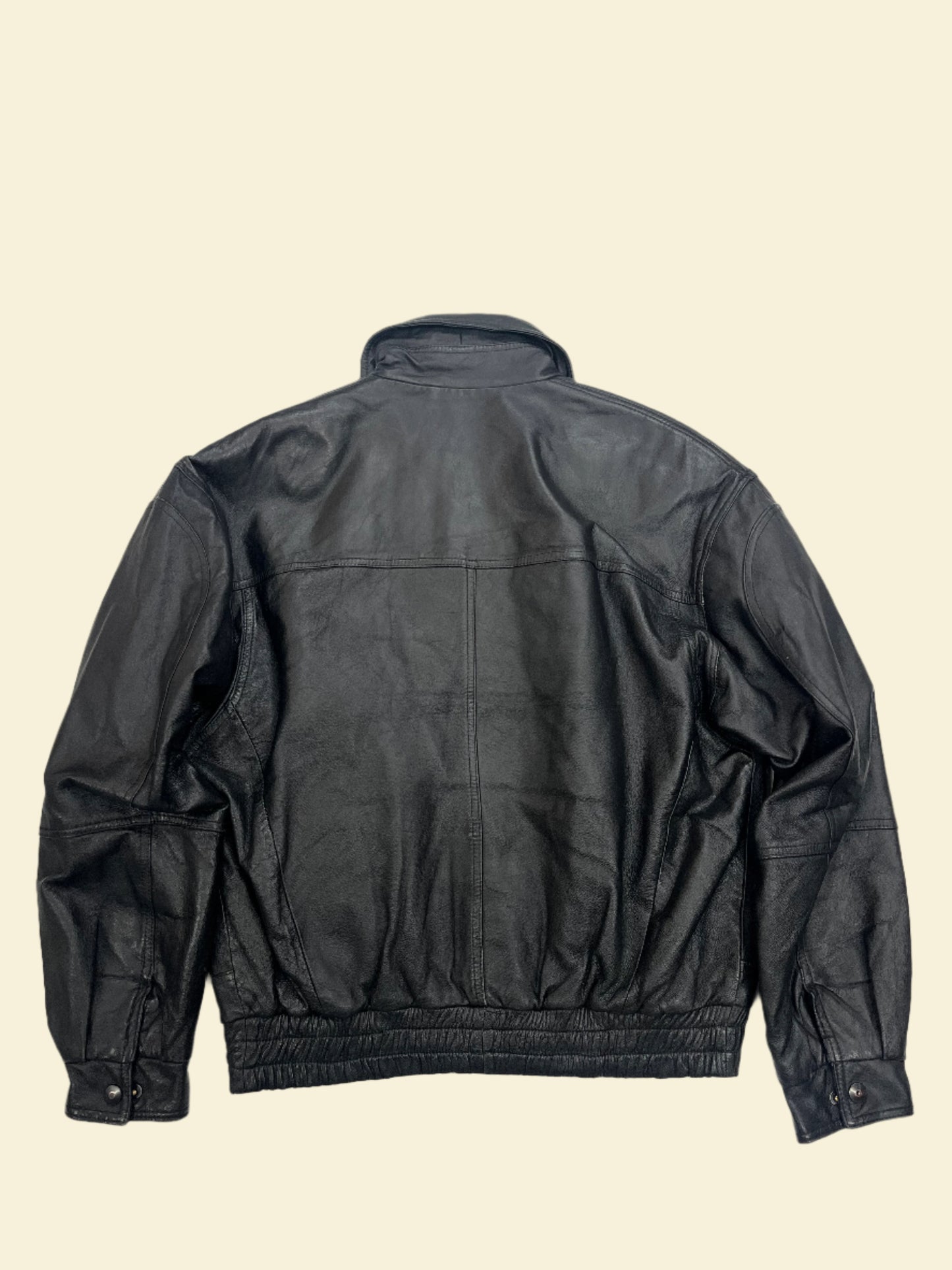BLACK LEATHER JACKET | SIZE S
