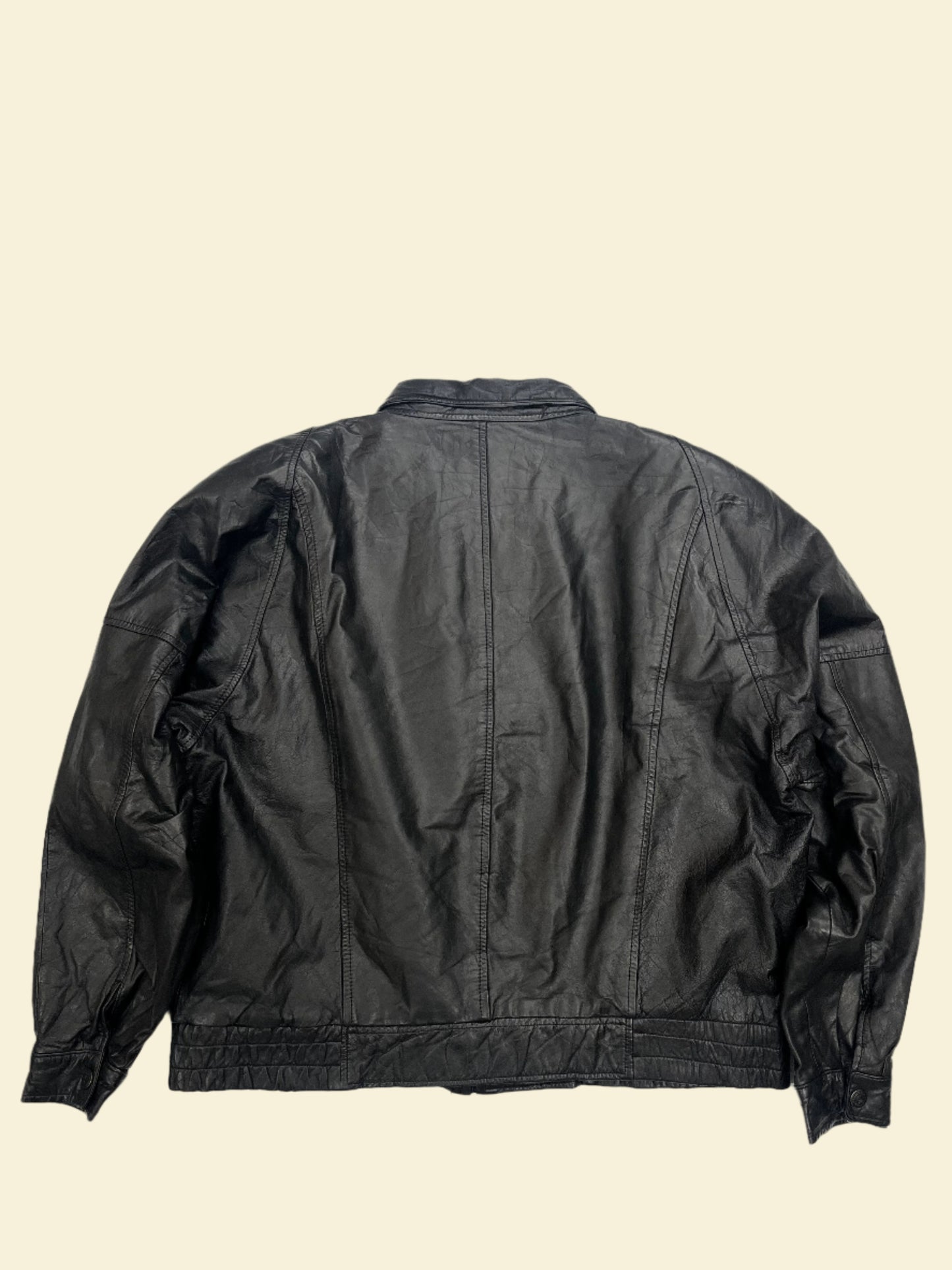 BLACK LEATHER JACKET | SIZE L