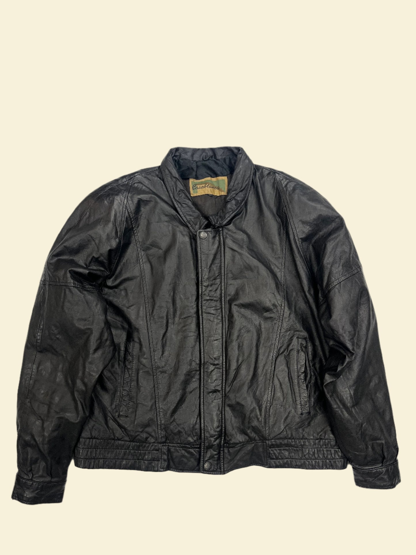 BLACK LEATHER JACKET | SIZE L