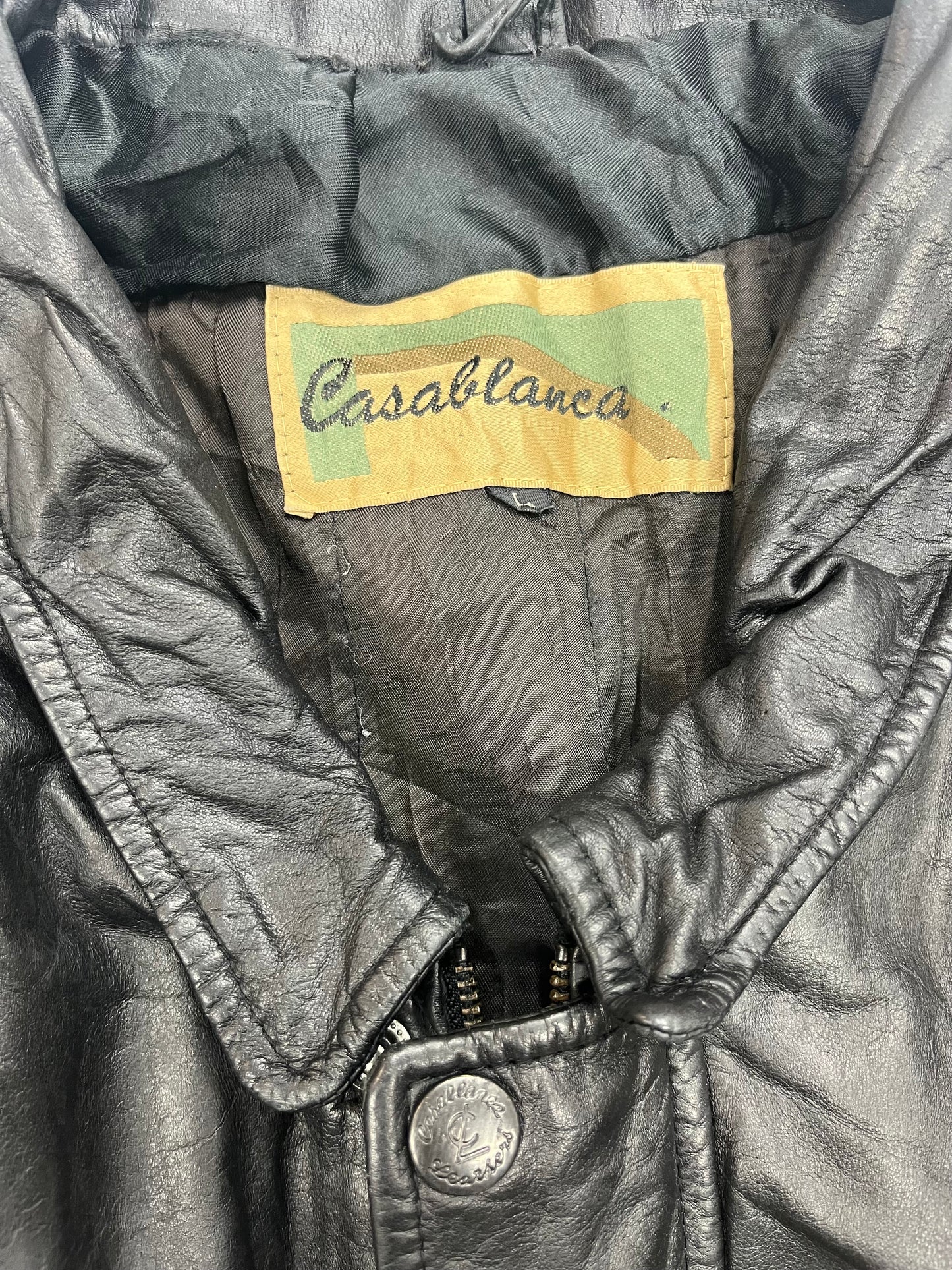 BLACK LEATHER JACKET | SIZE L