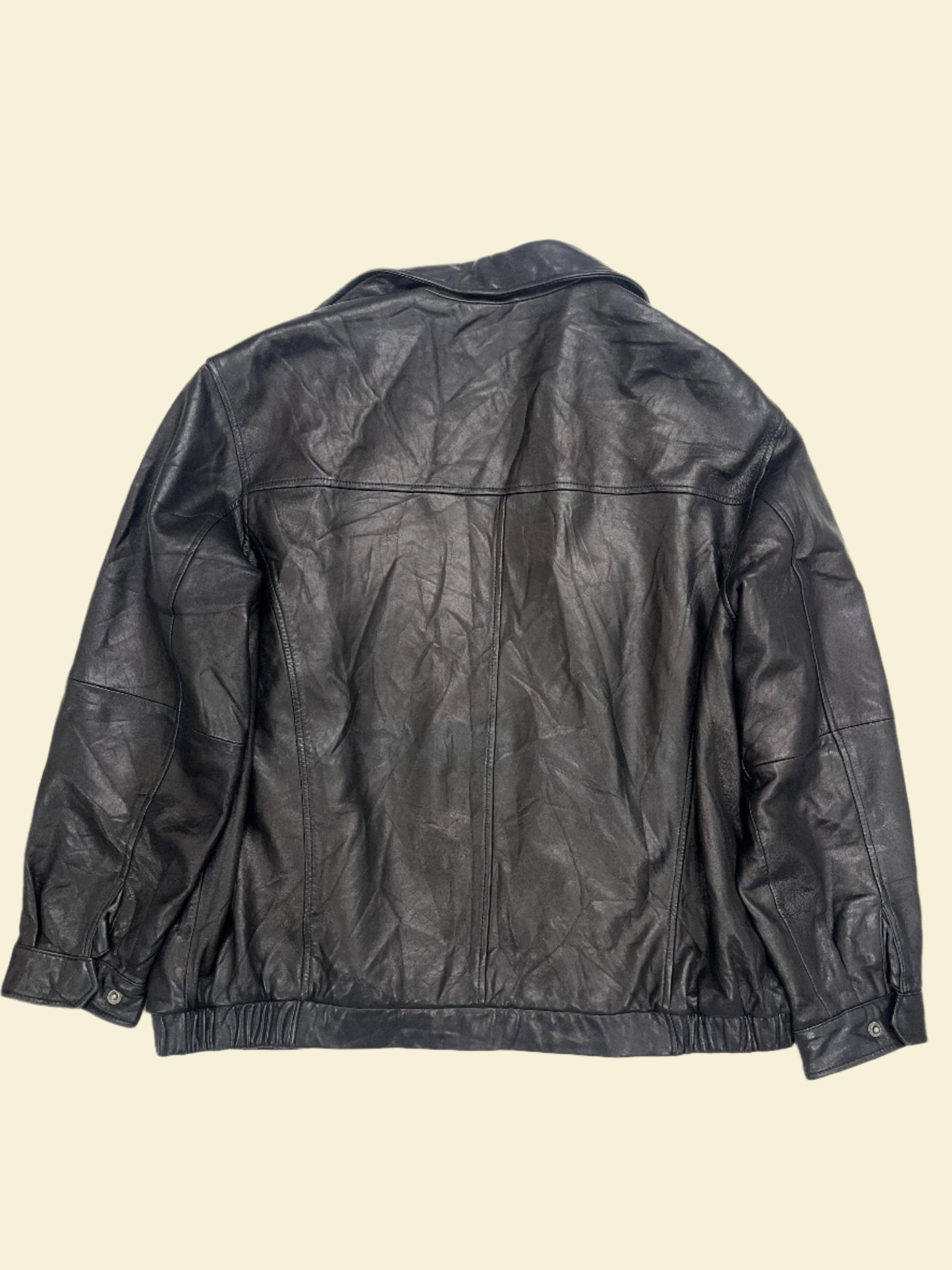 BLACK LEATHER JACKET | SIZE XL