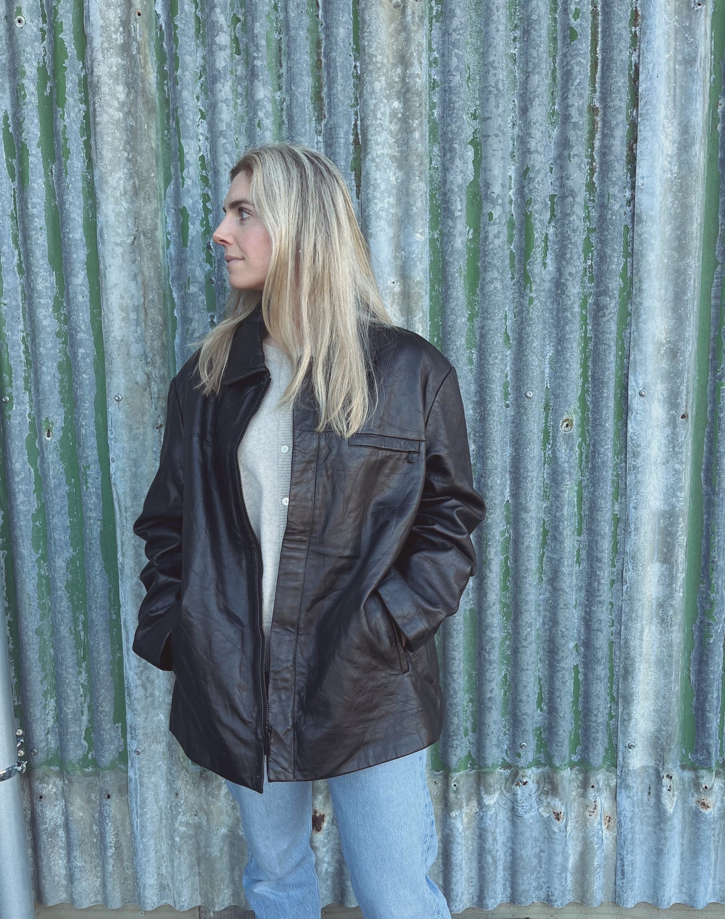 BLACK LEATHER JACKET | SIZE XXL