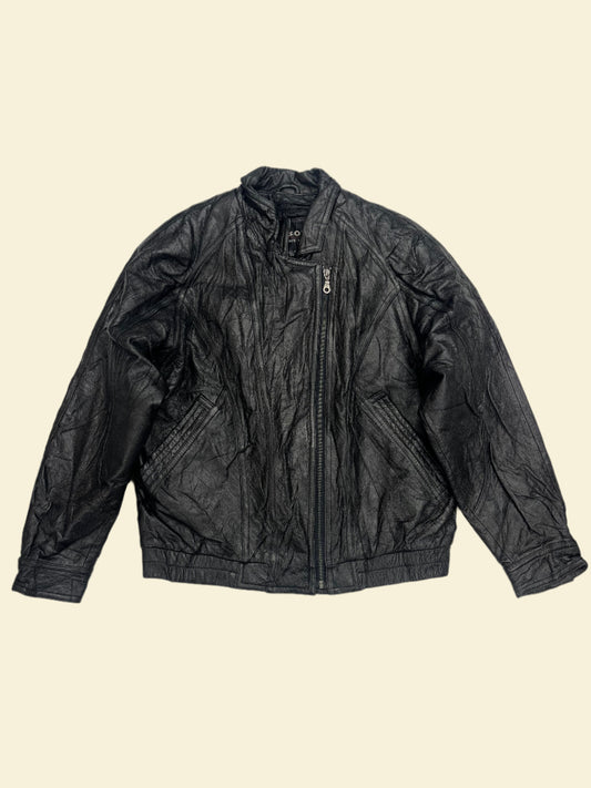 BLACK LEATHER JACKET | SIZE XS
