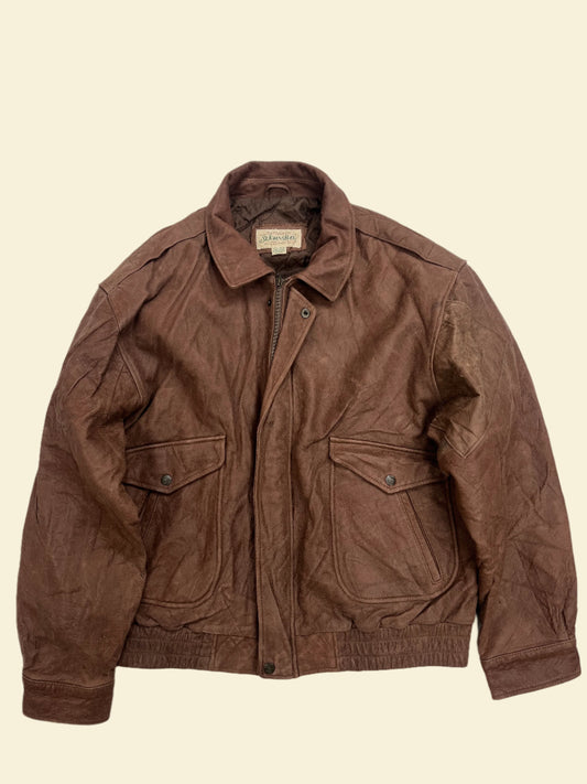 BROWN LEATHER JACKET | SIZE XXL