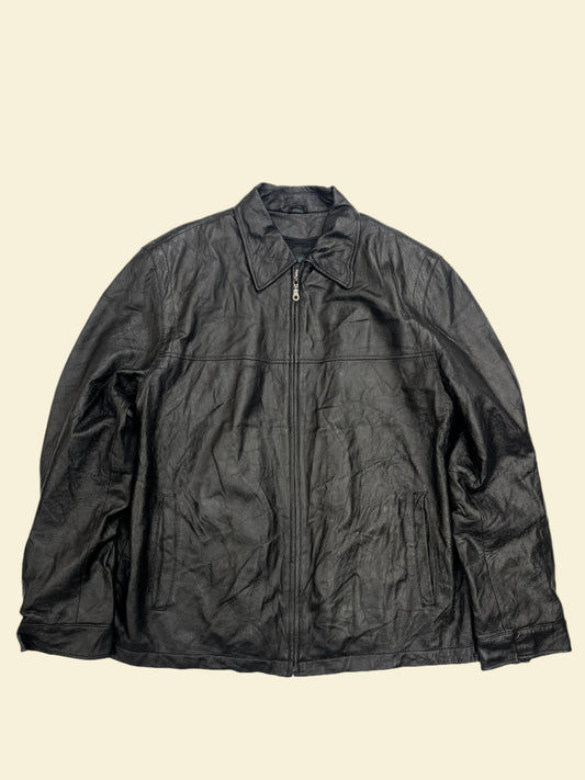 BLACK LEATHER JACKET | SIZE 42