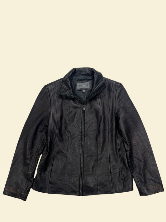 BLACK LEATHER JACKET | SIZE L